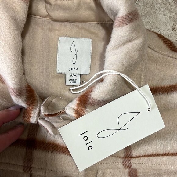 NWT Joie Women’s Wool Blend Cropped Plaid Button Down Jacket Size M - Picture 5 of 9